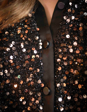 CLIVE - Chemise platine brod&eacute;e sequins-3