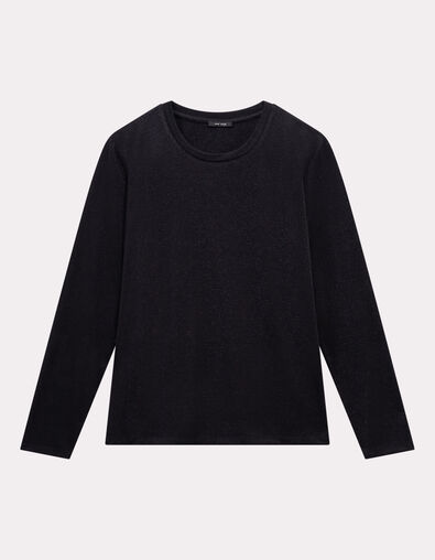 MAKYA - T-shirt  manches longues noir maille irisée - One Step