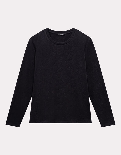MAKYA - T-shirt  manches longues noir maille irisée - One Step