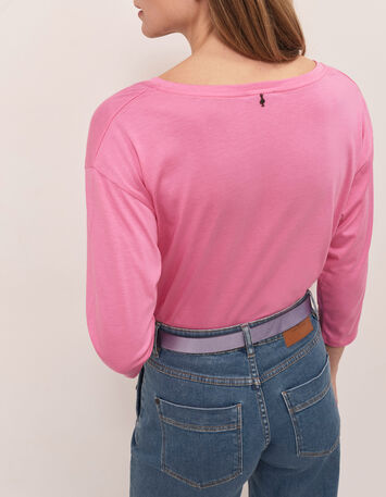 MEZZO - T-shirt fuchsia visuel femme dans c&oelig;ur rouge-3