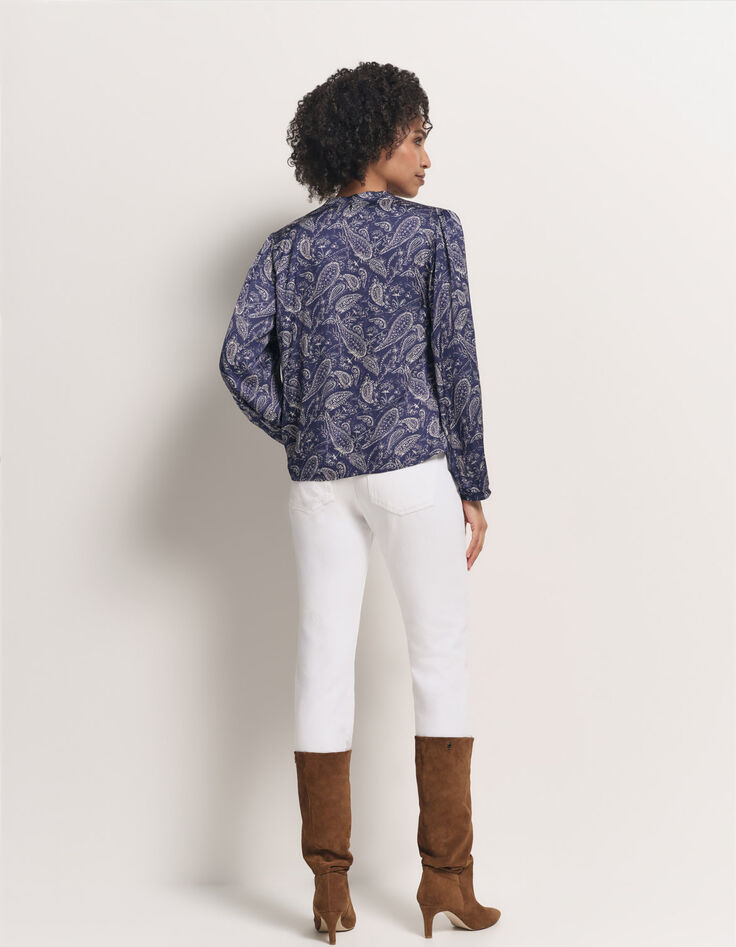 CLUSE - Blouse bleue Lenzing™ Ecovero™ cachemire-3 CLUSE - Blouse bleue Lenzing™ Ecovero™ cachemire-3