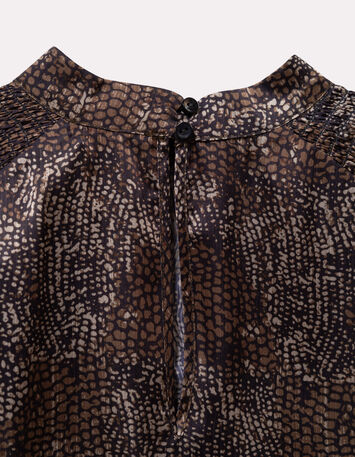 CLARICE - Blouse noire imprimé python-2