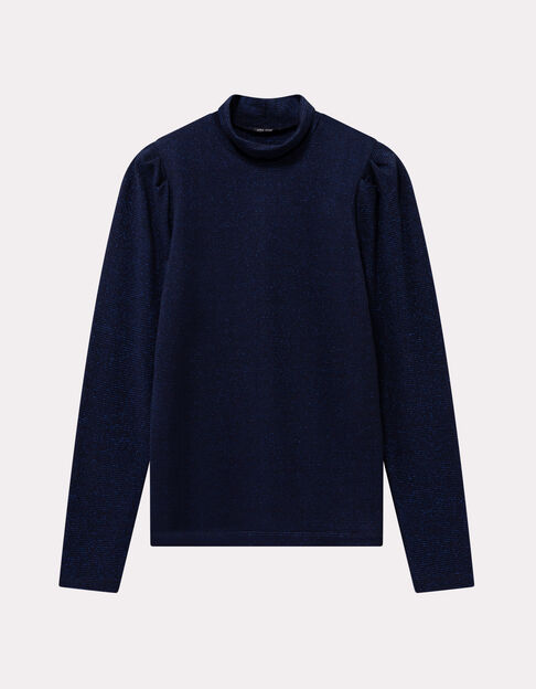 MADLY - T-shirt bleu fines rayures pailletées - One Step