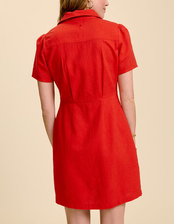 REEF - Robe cerise en coton lin-2