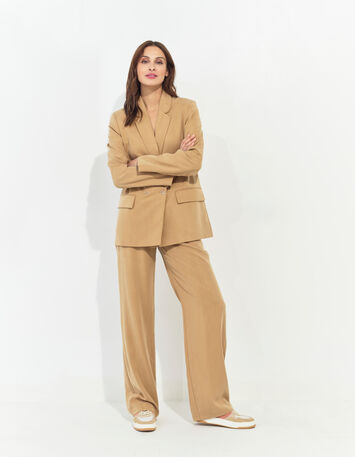PALMA - Pantalon de costume beige Lyocell® large -2