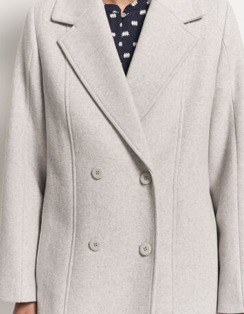 DWAIN - Manteau long gris zippé-4