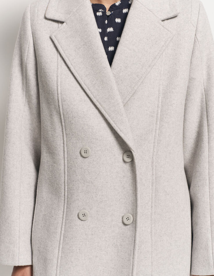 DWAIN - Manteau long gris zippé-4