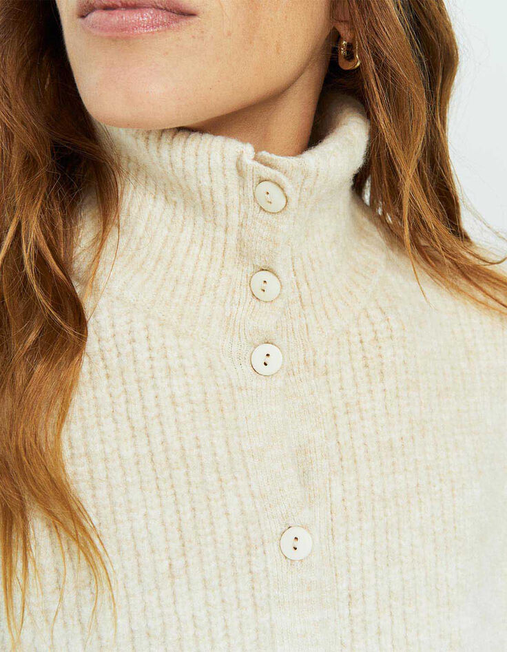 ANGIE - Col camionneur écru en tricot-4