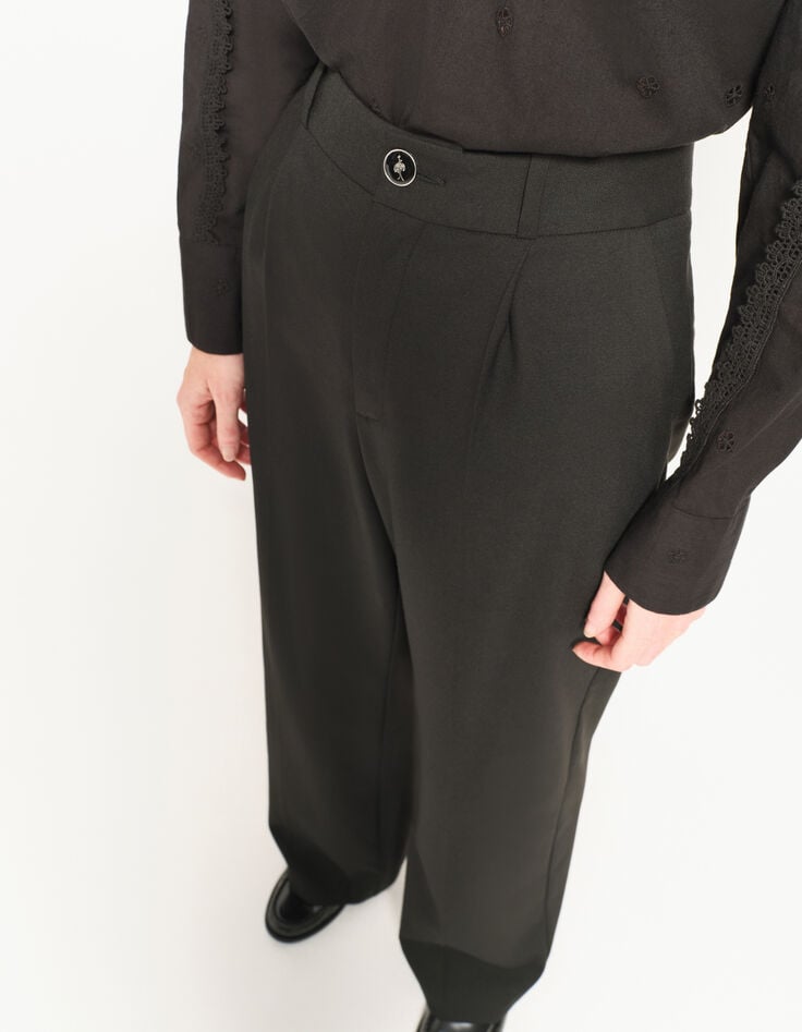 PIXI - Pantalon droit noir plis marqués-4 PIXI - Pantalon droit noir plis marqués-4