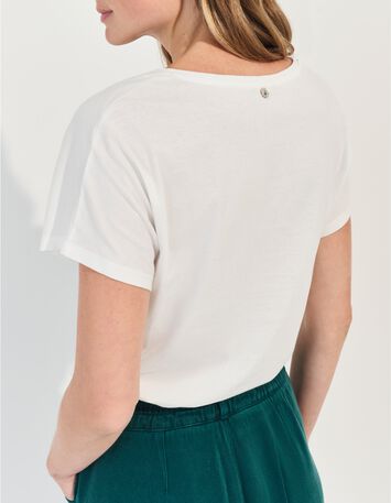 MAGIC- T-shirt blanc coton bio crayonn&eacute; petit-d&eacute;jeuner -2