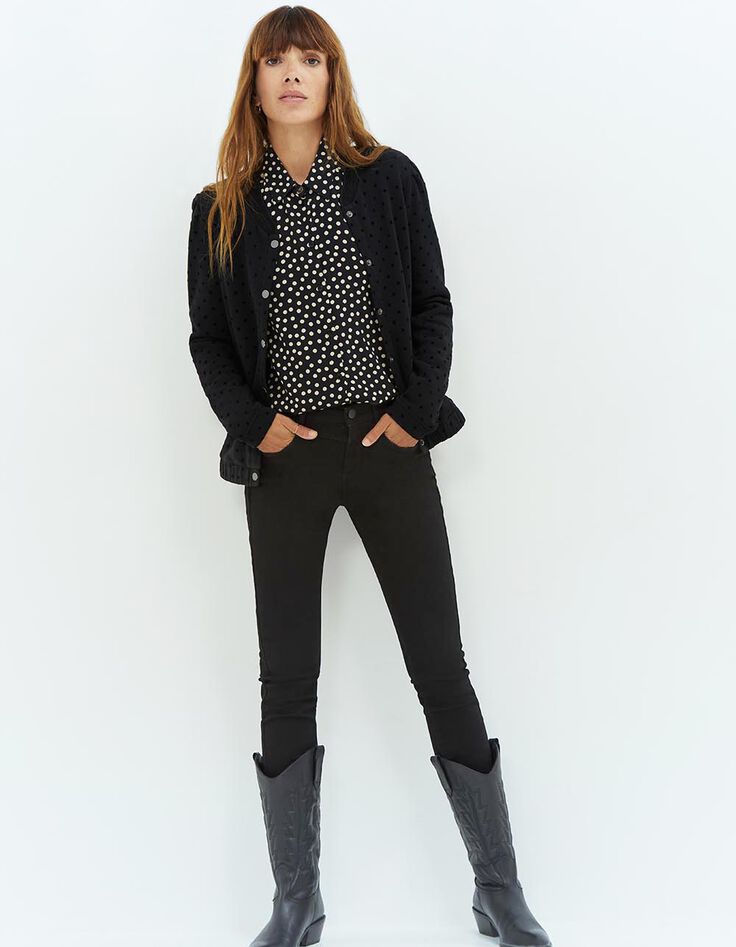 LE INDI - Jean slim noir 7/8ème effet push up-1