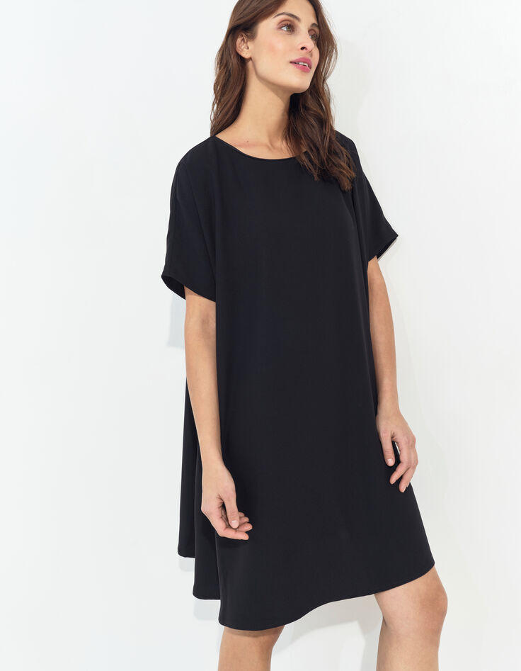 RIOM - Robe noire ample polyester recyclé -2