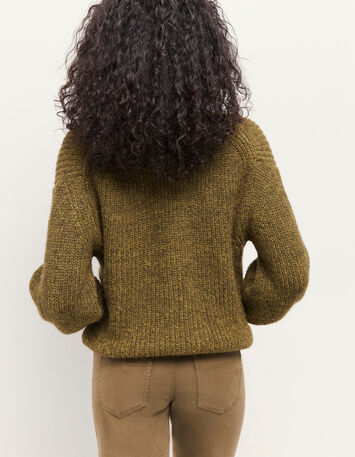 THOM - Cardigan réversible kaki tricot-3