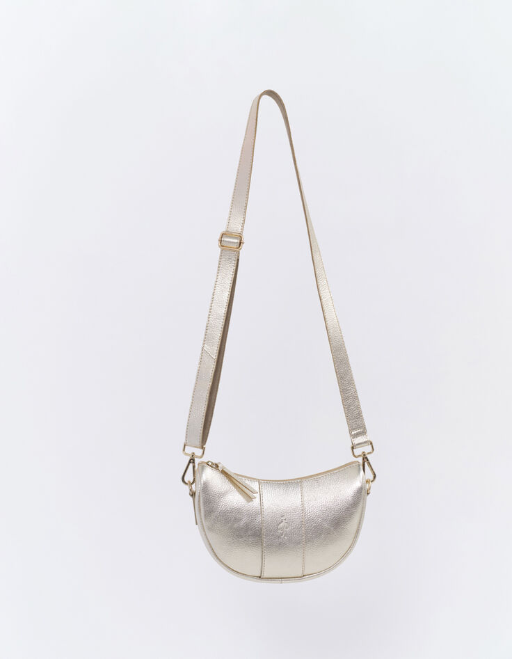 ALBA - Sac bandoulière doré en cuir-2
