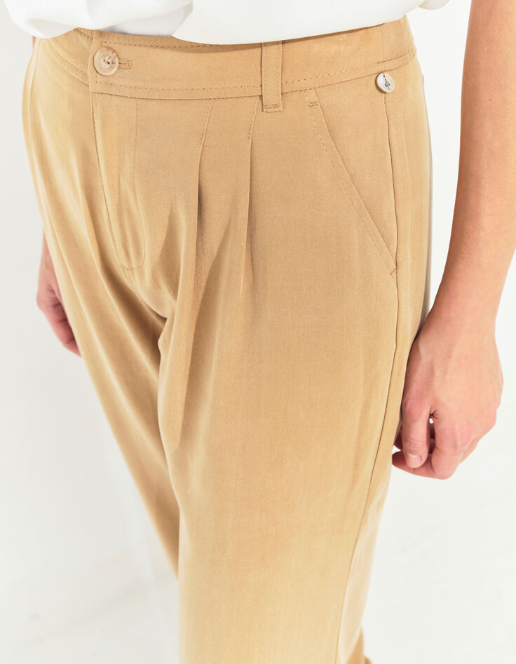PALMA - Pantalon de costume beige Lyocell® large -5