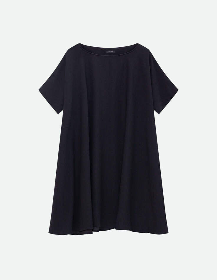 RIOM - Robe noire ample polyester recyclé -6