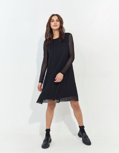 ROMA - Robe noire plissée  - One Step