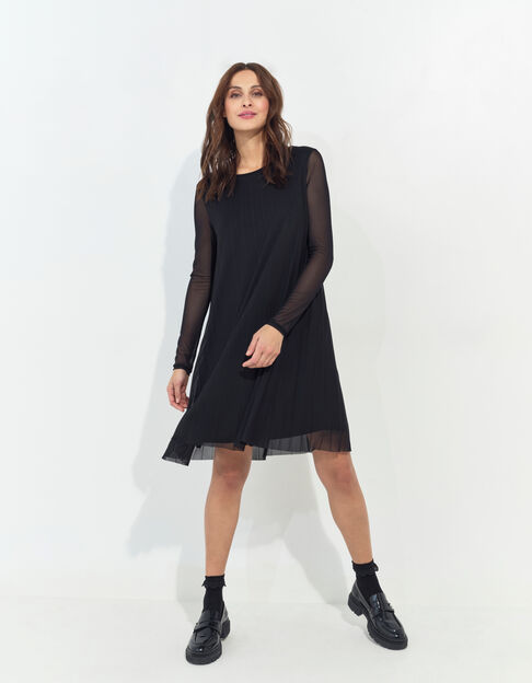 ROMA - Robe noire plissée  - One Step