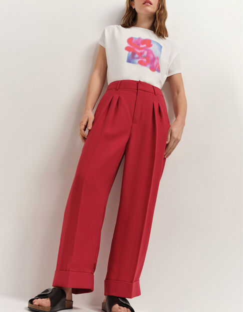 PUZZLE - Pantalon de costume cropped chilipepper - One Step