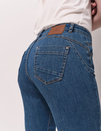 LE INDI - Jean slim medium wash 7/8ème effet push up-4