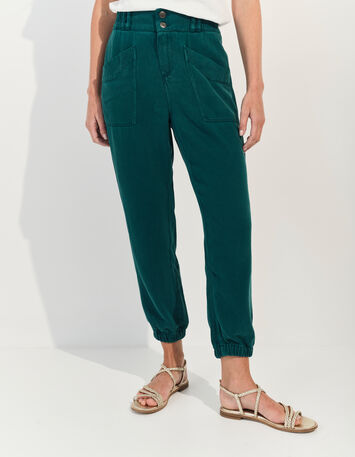 LE CALY - Jean battle vert Lyocell&reg; 7/8&egrave;me -2