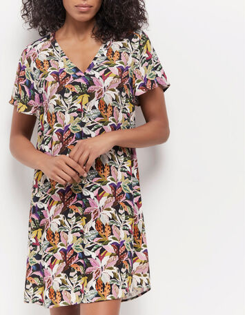 REKO - Robe kaki à imprimé jungle bigarré-2