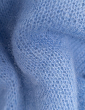 TOULON - Cardigan bleu tricot mohair m&eacute;lang&eacute;-4