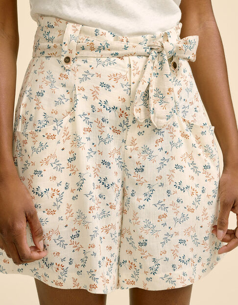 JUDE - Short ivoire à imprimé bouquet végétal - One Step