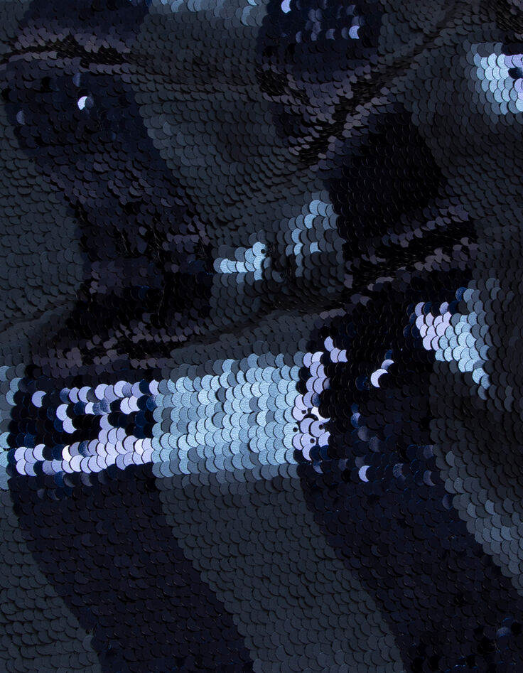 CYRUS - Top marine brod&eacute; sequins r&eacute;versible devant/dos-3