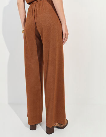 PRIDE - Pantalon marron maille irisée -3