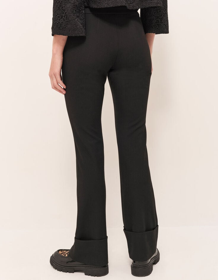 PACHY - Pantalon de costume noire avec larges revers-2 PACHY - Pantalon de costume noire avec larges revers-2