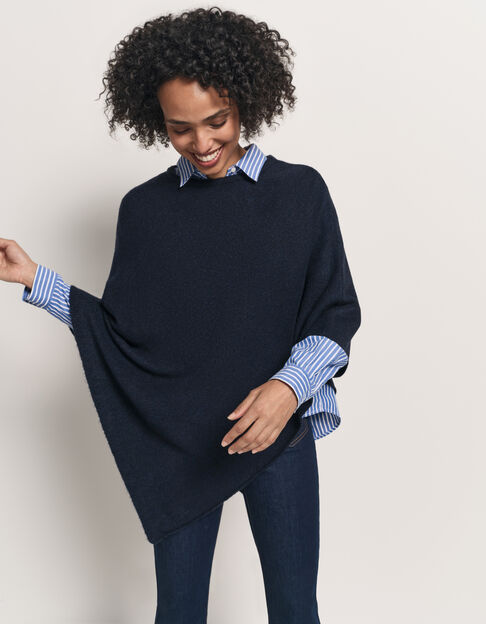 ALAMO - Poncho marine en tricot - One Step