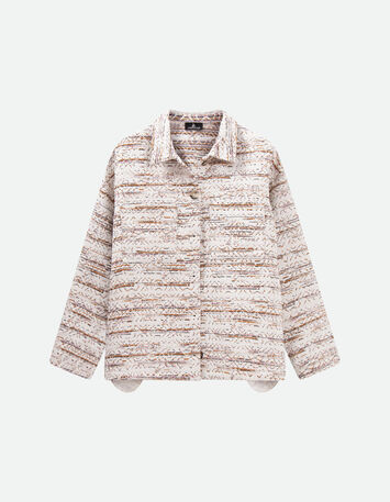 VIVECA - Veste écrue natté fantaisie multico-1