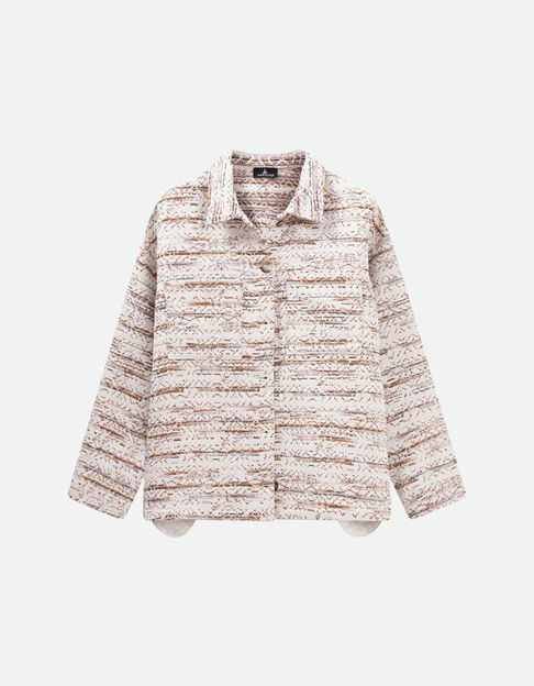 VIVECA - Veste écrue natté fantaisie multico - One Step