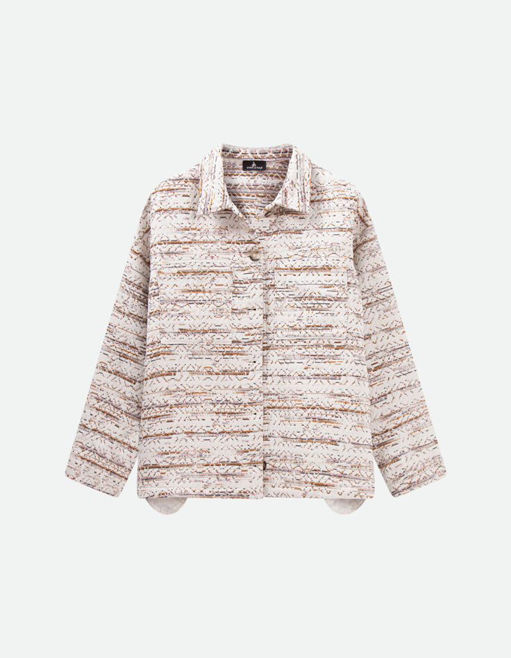 VIVECA - Veste écrue natté fantaisie multico-1