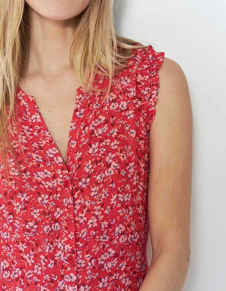 ROXY - Robe longue grenadine à imprimé red blossom-4