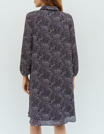 ROYCE - Robe marine à imprimé Léo abstrait-3