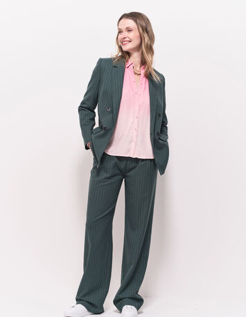 VANDA - Veste de costume verte motif rayures tennis-2