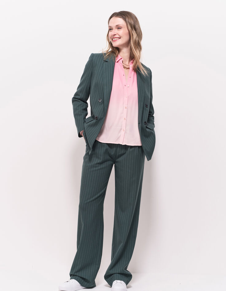 VANDA - Veste de costume verte motif rayures tennis-2 VANDA - Veste de costume verte motif rayures tennis-2