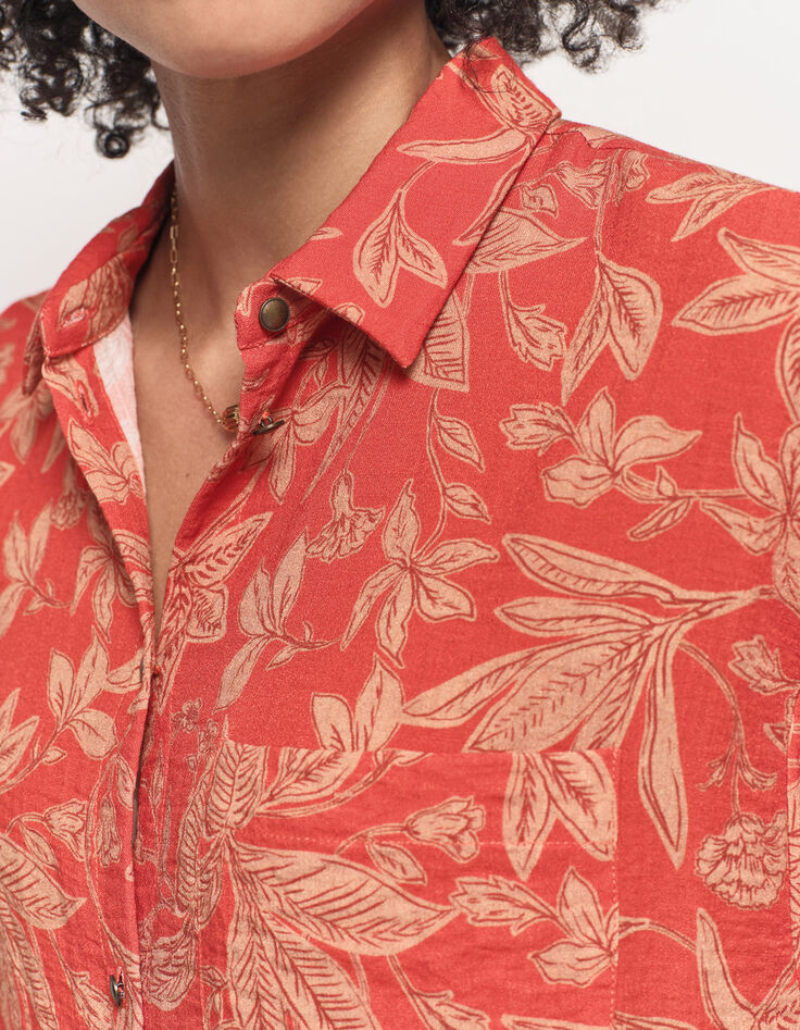 CHERRY - Chemise orange imprimé jungle flash-4 CHERRY - Chemise orange imprimé jungle flash-4