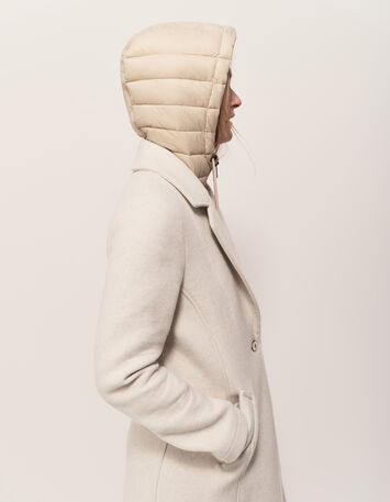 DIAMOND - Manteau beige avec parementure amovible-7