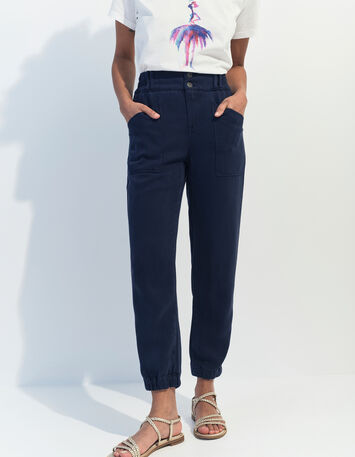 LE CALY - Jean battle bleu Lyocell&reg; 7/8&egrave;me -1