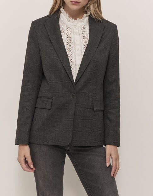 VALOU - Veste de costume anthracite prince-de-galles - One Step