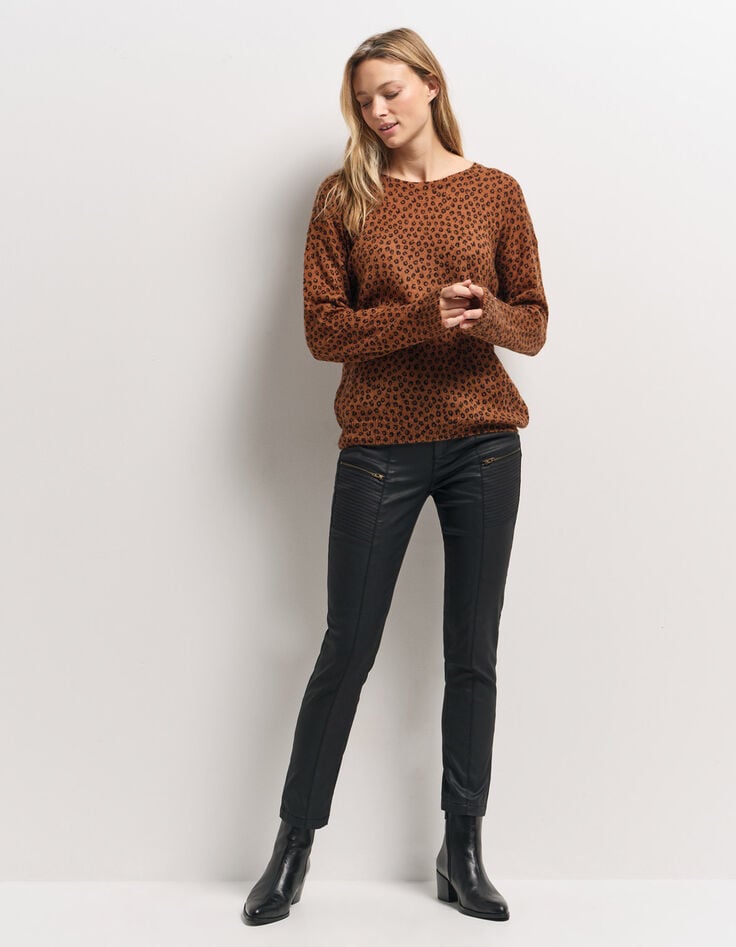 LE DANA - Jean noir enduit esprit motard-2 LE DANA - Jean noir enduit esprit motard-2