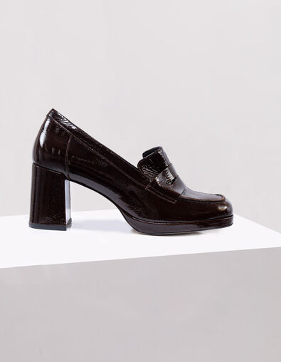 O.SIRIA - Mocassins marron cuir verni effet python - One Step