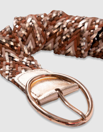 AYMIA - Ceinture dorée mix cuirs tressés certifiés -2 AYMIA - Ceinture dorée mix cuirs tressés certifiés -2