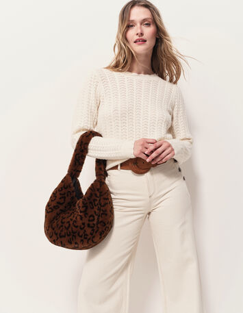 TILLEUL - Pull écru tricot fantaisie-5