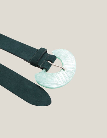 APIS - Ceinture evergreen en cuir velours-2