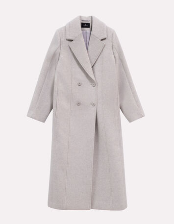 DWAIN - Manteau long gris zippé-6