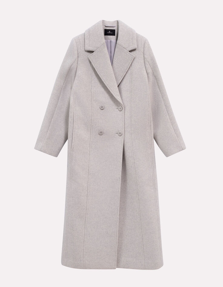 DWAIN - Manteau long gris zippé-6